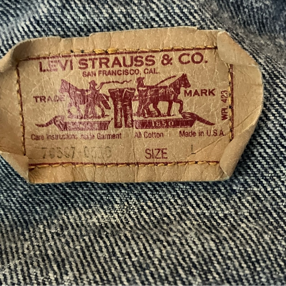 vintage 80s LEVI’S Acid Wash Jean Denim Jacket made in the USA Large - Picture 6 of 6